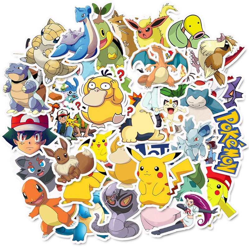 Lot 50 Stickers Pokémon