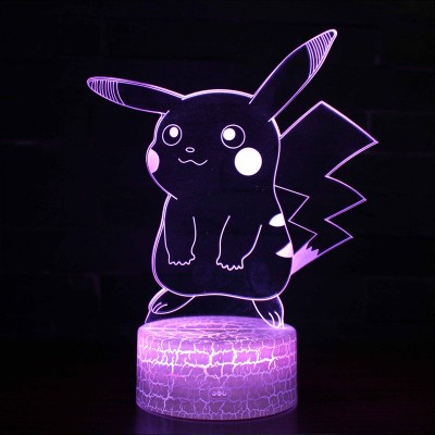 WZhen Lampe 3D en forme de boule de cristal pour Pokémon Pikachu 6 50 mm 